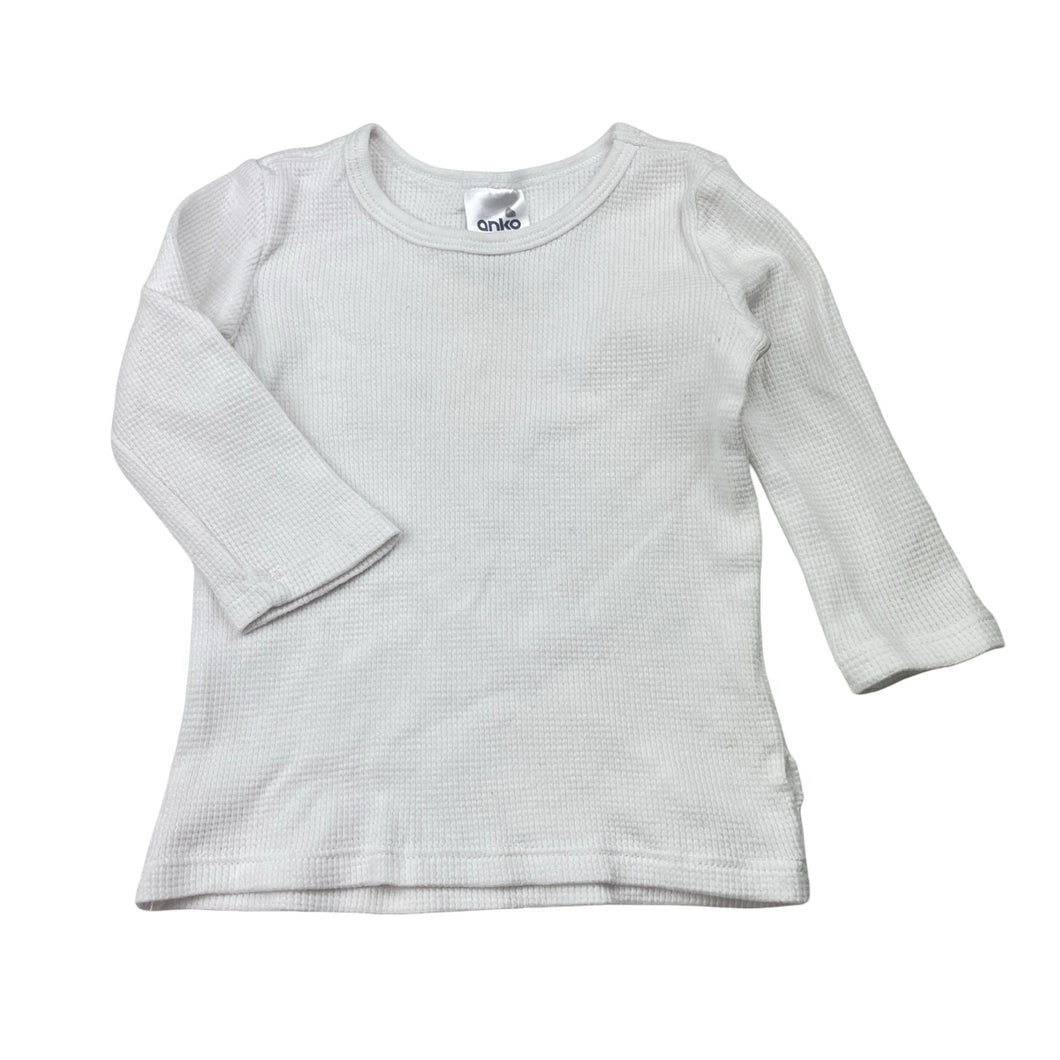 Unisex Anko, waffle cotton long sleeve top, FUC, size 00,  