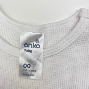 Unisex Anko, waffle cotton long sleeve top, FUC, size 00,  
