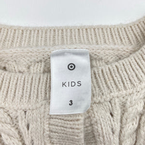 Girls Target, knitted cardigan, marks back sleeves, FUC, size 3,  