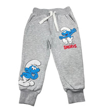 Load image into Gallery viewer, Unisex THE SMURFS, fleece lined track pants, elasticated, Inside leg: 34cm, FUC, size 3,  