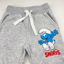 Load image into Gallery viewer, Unisex THE SMURFS, fleece lined track pants, elasticated, Inside leg: 34cm, FUC, size 3,  