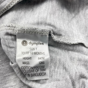 Boys Dymples, grey long sleeve tee / top, FUC, size 1,  