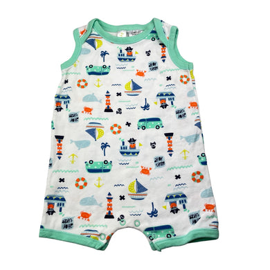 Boys Dymples, soft feel cotton romper, pirate, EUC, size 1,  