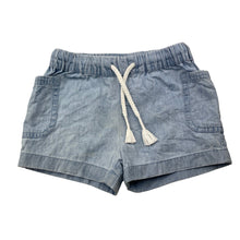 Load image into Gallery viewer, Girls Anko, blue chambray cotton shorts, elasticated, FUC, size 1,  