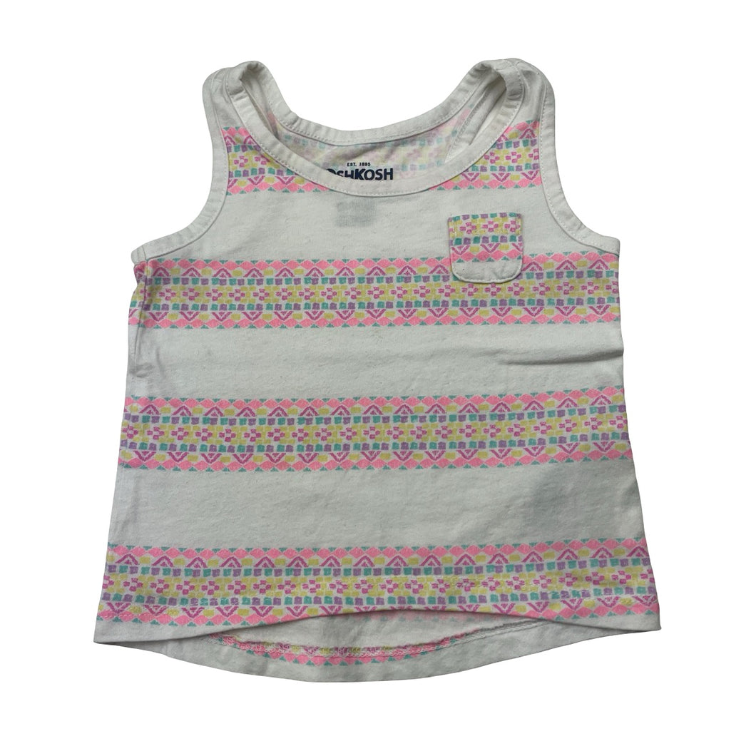 Girls Osh Kosh, cotton singlet / tank top, FUC, size 0,  