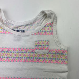 Girls Osh Kosh, cotton singlet / tank top, FUC, size 0,  