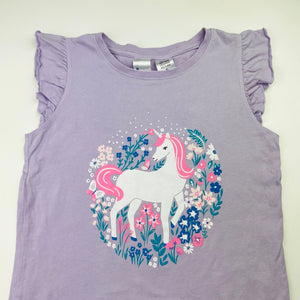 Girls Anko, cotton pyjama top, unicorn, EUC, size 8,  
