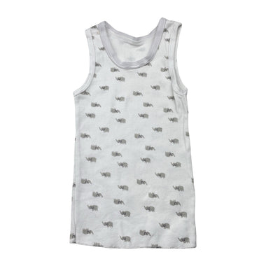 Unisex Anko, cotton singlet top, elephants, GUC, size 0,  