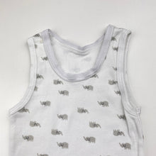 Load image into Gallery viewer, Unisex Anko, cotton singlet top, elephants, GUC, size 0,  