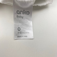 Load image into Gallery viewer, Unisex Anko, cotton singlet top, elephants, GUC, size 0,  