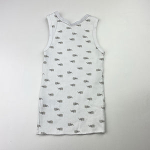 Unisex Anko, cotton singlet top, elephants, GUC, size 0,  