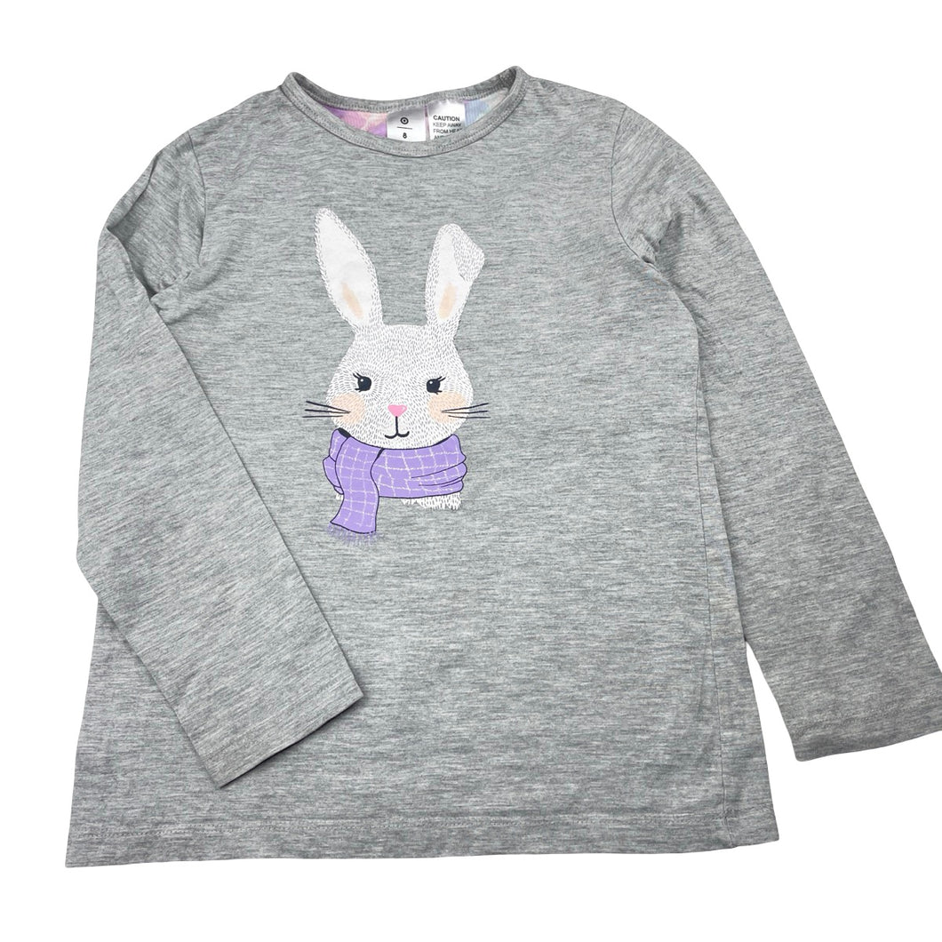 Girls Target, long sleeve pyjama top, rabbit, EUC, size 8,  