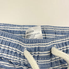 Load image into Gallery viewer, Boys Anko, blue &amp; white stripe cotton shorts, elasticated, EUC, size 6,  