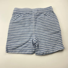 Load image into Gallery viewer, Boys Anko, blue &amp; white stripe cotton shorts, elasticated, EUC, size 6,  