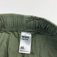 Load image into Gallery viewer, Boys Anko, khaki cotton shorts, elasticated, crocodiles, EUC, size 14,  