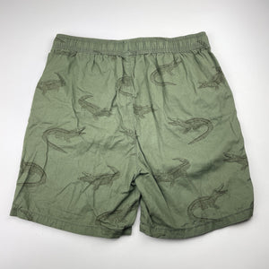 Boys Anko, khaki cotton shorts, elasticated, crocodiles, EUC, size 14,  