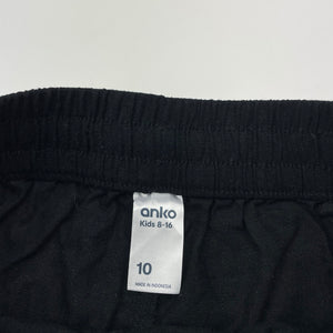Girls Anko, black viscose / linen shorts, elasticated, EUC, size 10,  