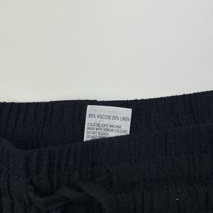 Girls Anko, black viscose / linen shorts, elasticated, EUC, size 10,  