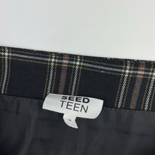 Load image into Gallery viewer, Girls Seed, lined checked skirt, L: 38cm, W: 35.5cm across, EUC, size 14,  