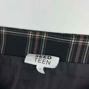 Girls Seed, lined checked skirt, L: 38cm, W: 35.5cm across, EUC, size 14,  