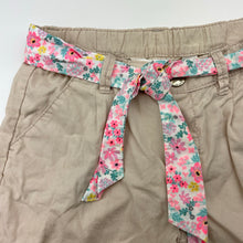 Load image into Gallery viewer, Girls H&amp;M, lightweight cotton shorts, adjustable, EUC, size 5,  