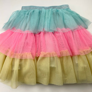Girls KID, lined tiered tulle skirt, elasticated, L: 33cm, FUC, size 4,  