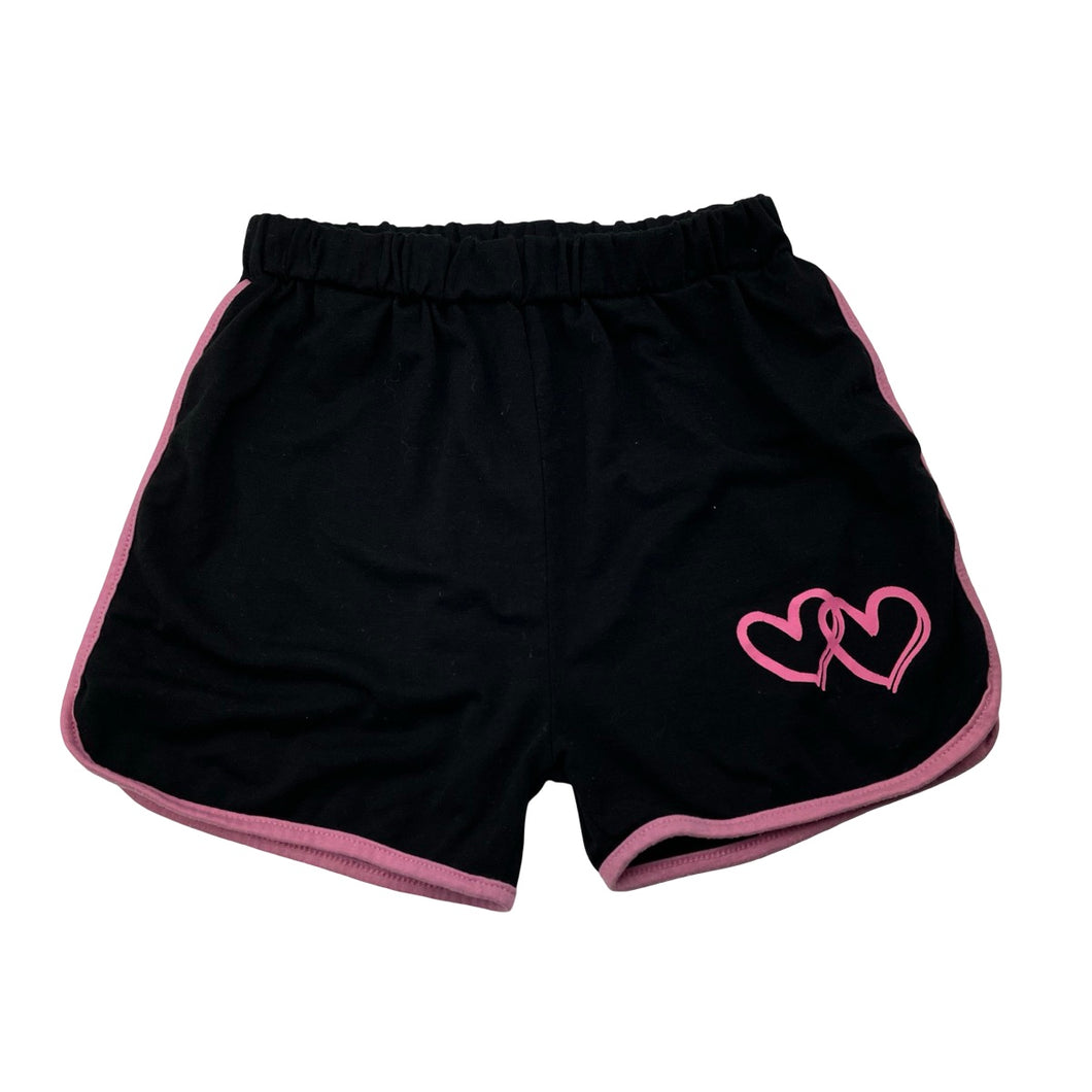 Girls black, lightweight shorts, elasticated, GUC, size 7,  