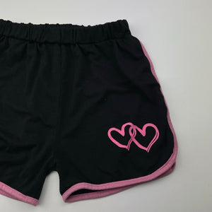 Girls black, lightweight shorts, elasticated, GUC, size 7,  