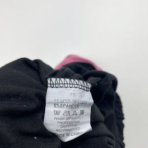 Girls black, lightweight shorts, elasticated, GUC, size 7,  