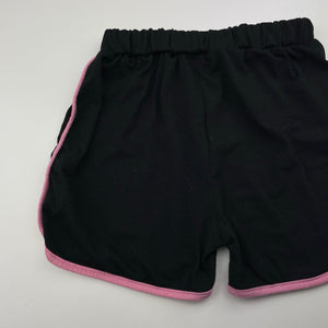 Girls black, lightweight shorts, elasticated, GUC, size 7,  