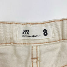 Load image into Gallery viewer, Girls Cotton On, cream denim shorts, adjustable, EUC, size 8,  