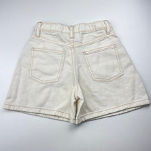 Load image into Gallery viewer, Girls Cotton On, cream denim shorts, adjustable, EUC, size 8,  
