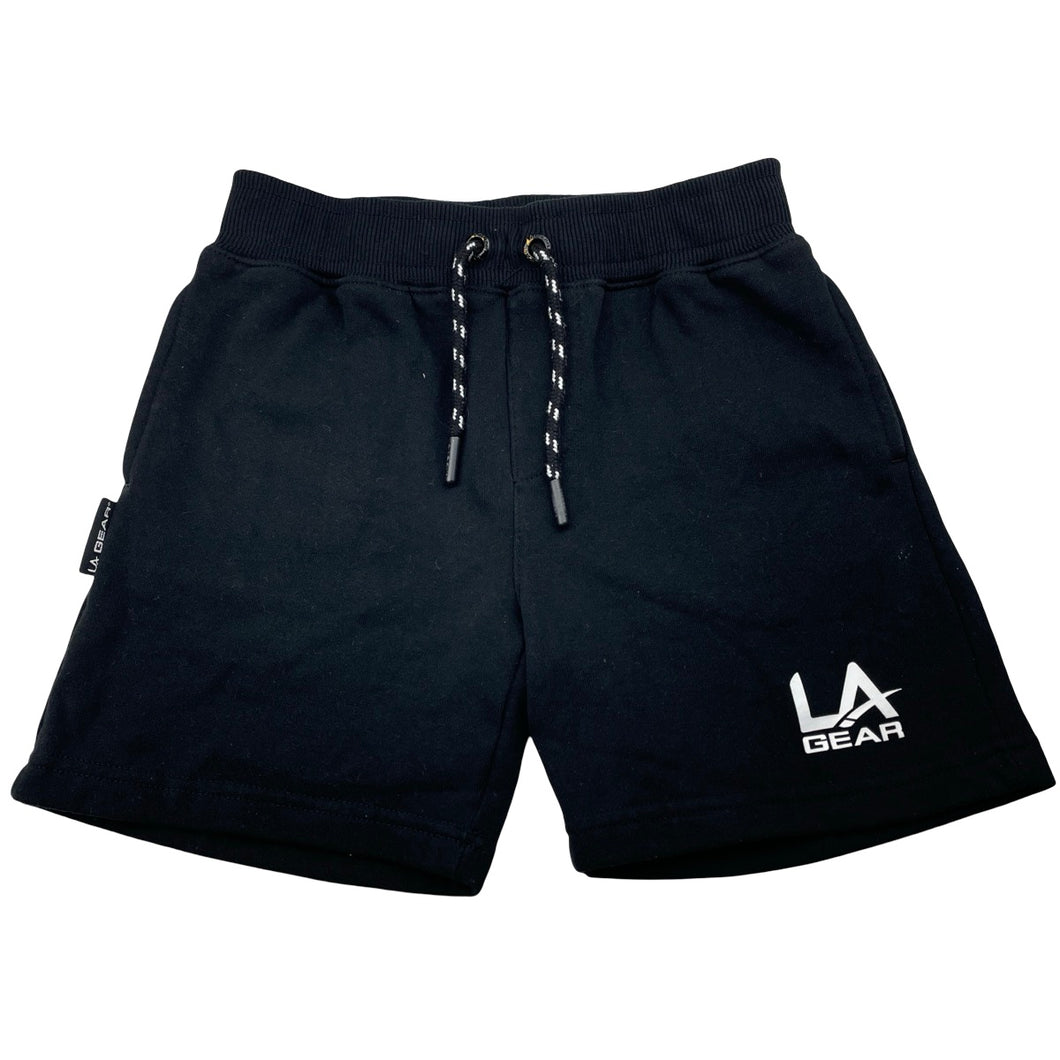 Boys LA Gear, black fleece-lined shorts, elasticated, EUC, size 8,  