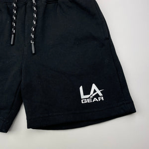Boys LA Gear, black fleece-lined shorts, elasticated, EUC, size 8,  