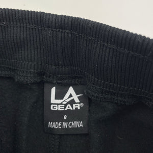 Boys LA Gear, black fleece-lined shorts, elasticated, EUC, size 8,  
