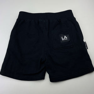 Boys LA Gear, black fleece-lined shorts, elasticated, EUC, size 8,  