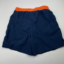 Load image into Gallery viewer, Boys navy, lined lightweight board shorts, elasticated, GUC, size 8,  