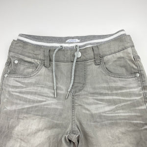 Boys Pumpkin Patch, grey stretch denim shorts, elasticated, EUC, size 9,  
