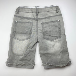 Boys Pumpkin Patch, grey stretch denim shorts, elasticated, EUC, size 9,  