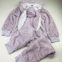 Load image into Gallery viewer, Girls Mango, fleece all-in-one sleepsuit, rabbit, FUC, size 6,  