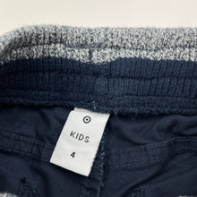 Load image into Gallery viewer, Boys Target, navy stretch cotton chino pants, elasticated, inside leg: 46.5cm, EUC, size 4,  