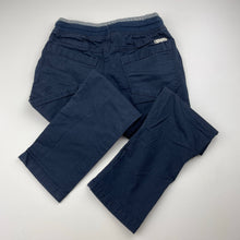 Load image into Gallery viewer, Boys Target, navy stretch cotton chino pants, elasticated, inside leg: 46.5cm, EUC, size 4,  
