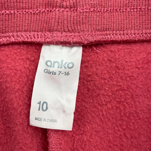 Girls Anko, fleece lined track pants, elasticated, Inside leg: 56.5cm, GUC, size 10,  
