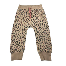 Load image into Gallery viewer, Girls Baby Berry, animal print fleece-lined track pants, elasticated, FUC, size 2,  