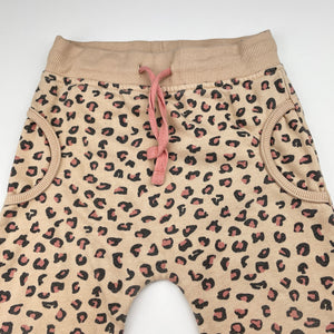 Girls Baby Berry, animal print fleece-lined track pants, elasticated, FUC, size 2,  