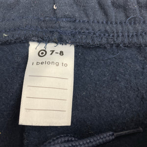 Unisex Target, navy fleece-lined school track pants, inside leg: 61cm, EUC, size 7-8,  