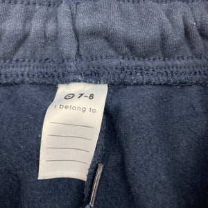 Unisex Target, navy fleece-lined school track pants, inside leg: 60.5cm, GUC, size 7-8,  