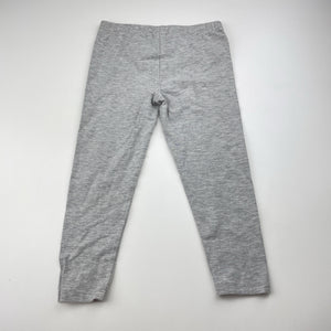Girls Target, grey marle stretchy leggings, inside leg: 32cm, EUC, size 3,  