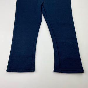 Girls Anko, navy fleece-lined track pants, inside leg: 35cm, EUC, size 3,  