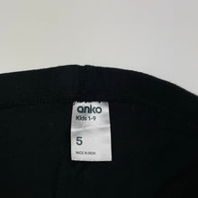 Load image into Gallery viewer, Girls Anko, black stretchy leggings, inside leg: 39.5cm, EUC, size 5,  